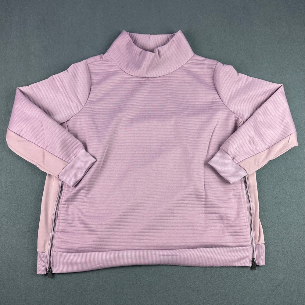 The Sweatshirt Project Lavender Ribbed Mock Neck Zip Side Pullover 1X RN63619